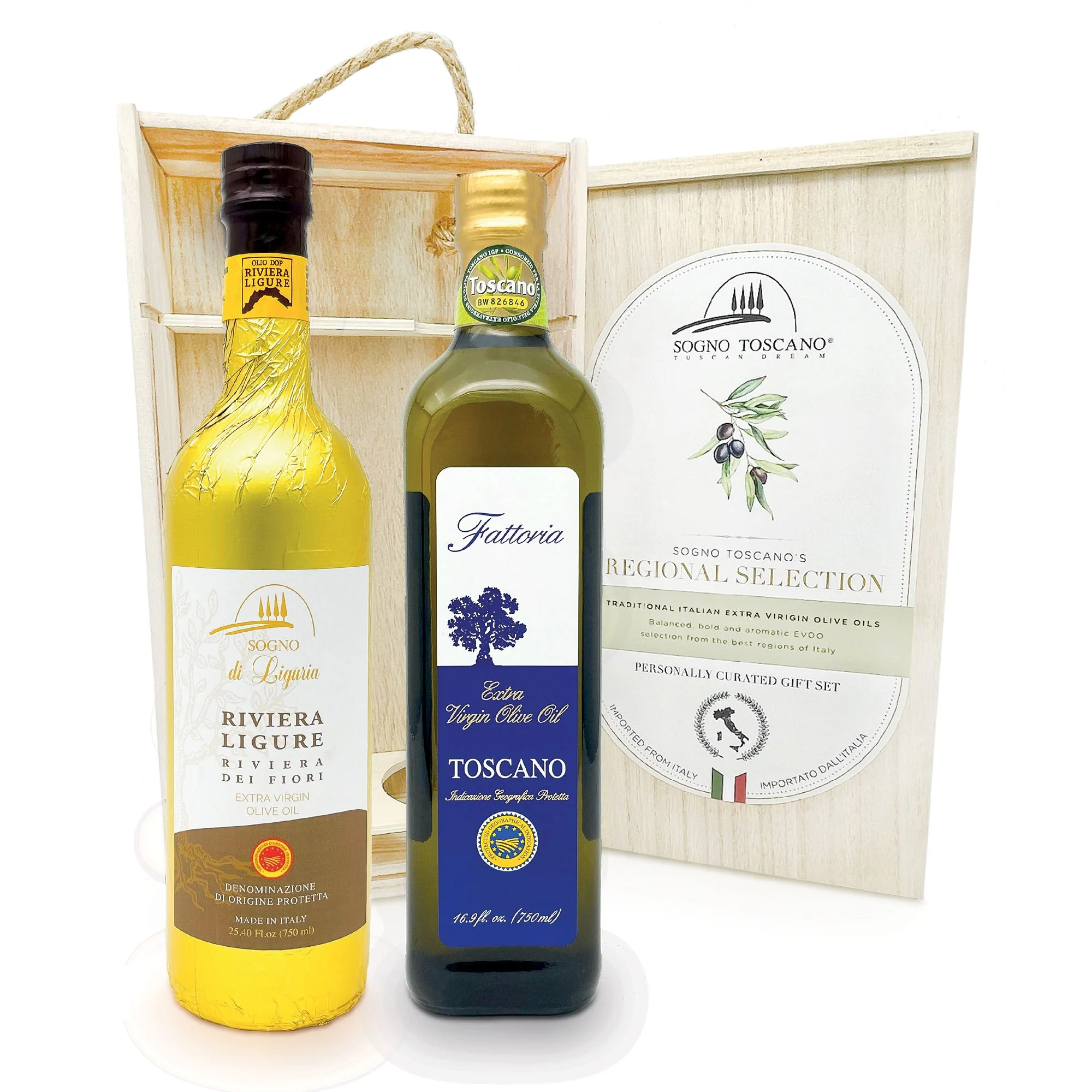 EVOO in wooden gift crate  (2 bottles)