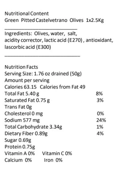 Pitted Green Castelvetrano Olives - Can - Image 3